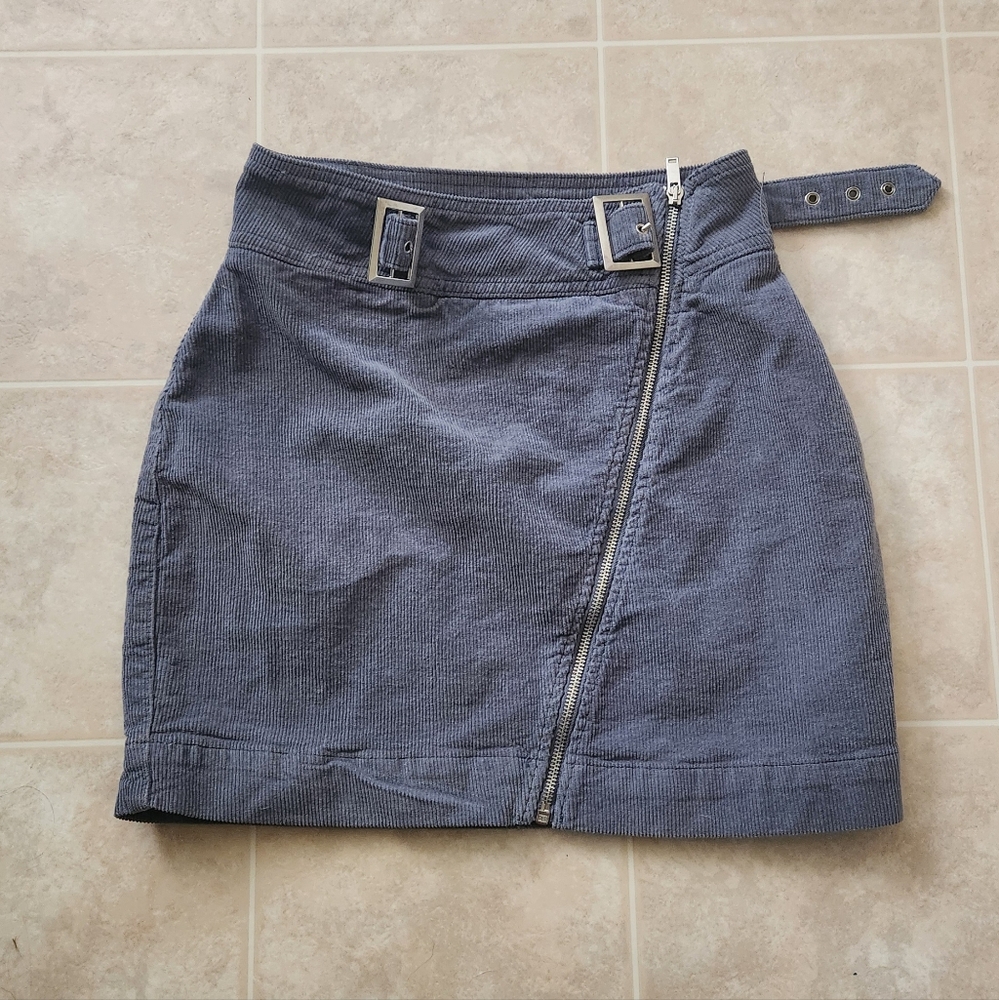 NWOT Urban Outfitters | Blue/Gray Asymmetrical Zip Skirt